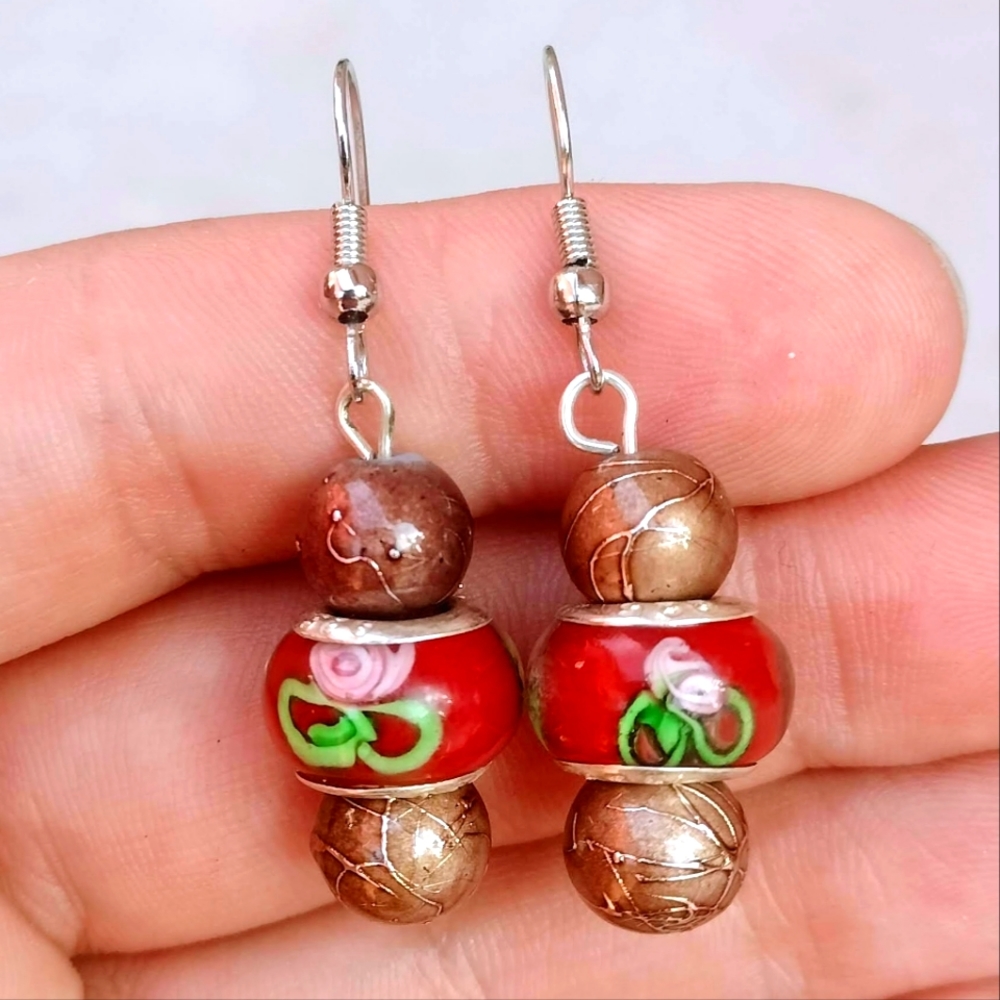 Unique Floral Beaded Earrings